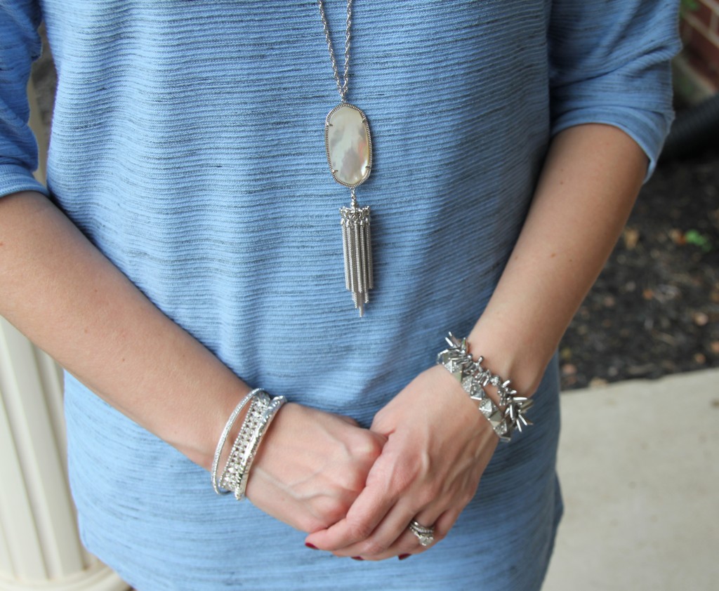 Kendra Scott Necklace and Silver Bracelets / Lady in Violet Blog