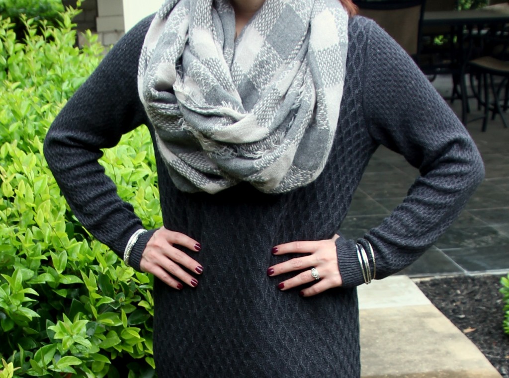 Infinity Scarf with a Sweater Dress