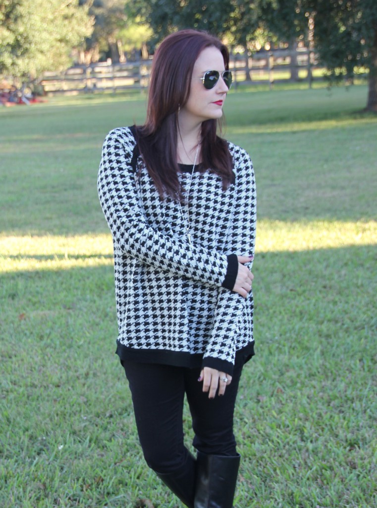 Winter Outfit - oversized sweater with skinny jeans and boots