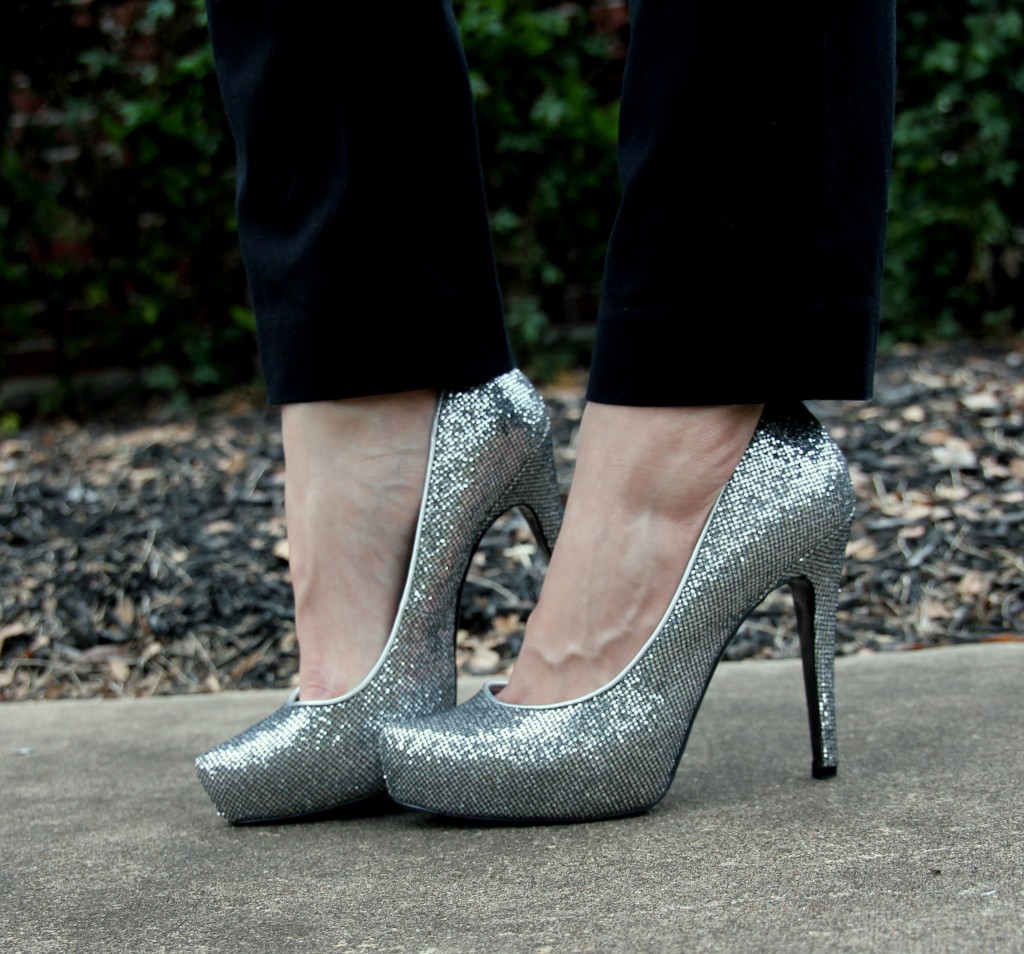Silver Sparkle Shoes - great for holiday parties!!