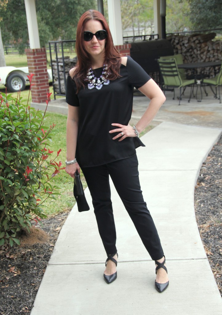 Statement Necklace paired with an all black outfit