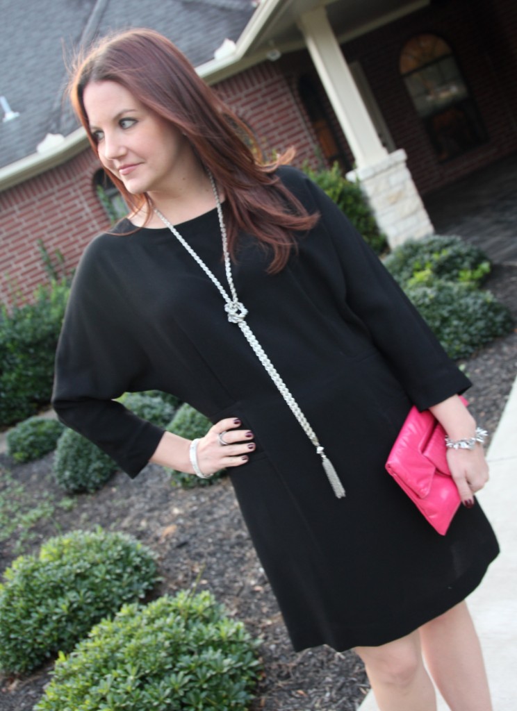 Pair a little black dress with bright accessories to add color