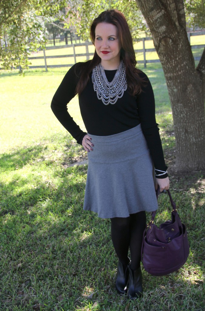 Winter Office Outfit Idea - add black tights for winter style