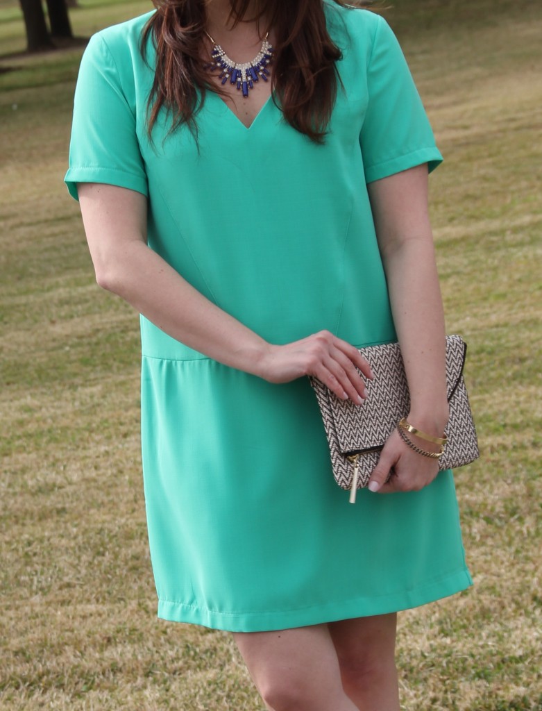 Pomp and Circumstance Mint Dress with Perry Street neckalce