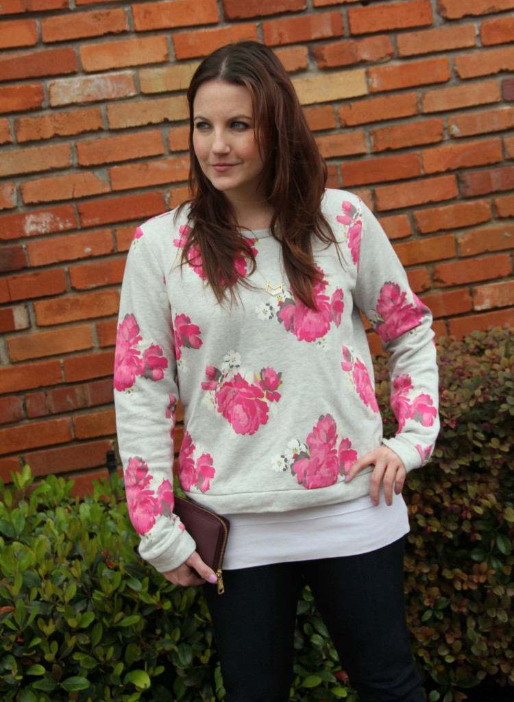 Loft Floral Sweatshirt with Paige Denim