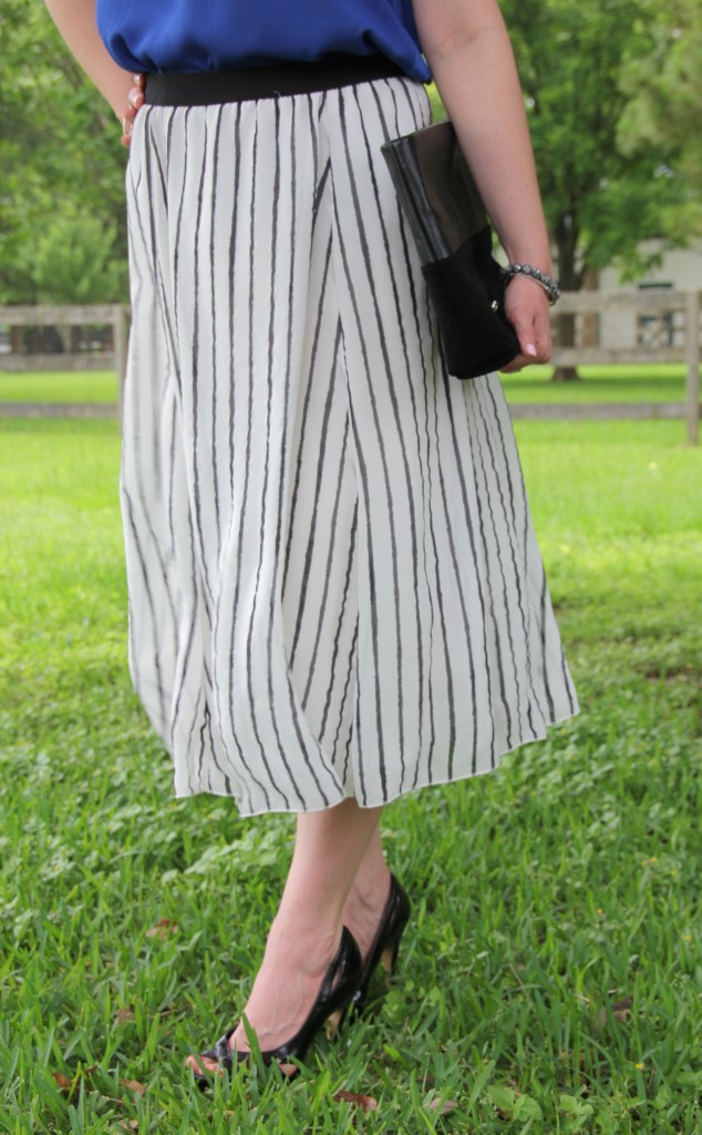 Striped Midi Skirt | Lady in Violet