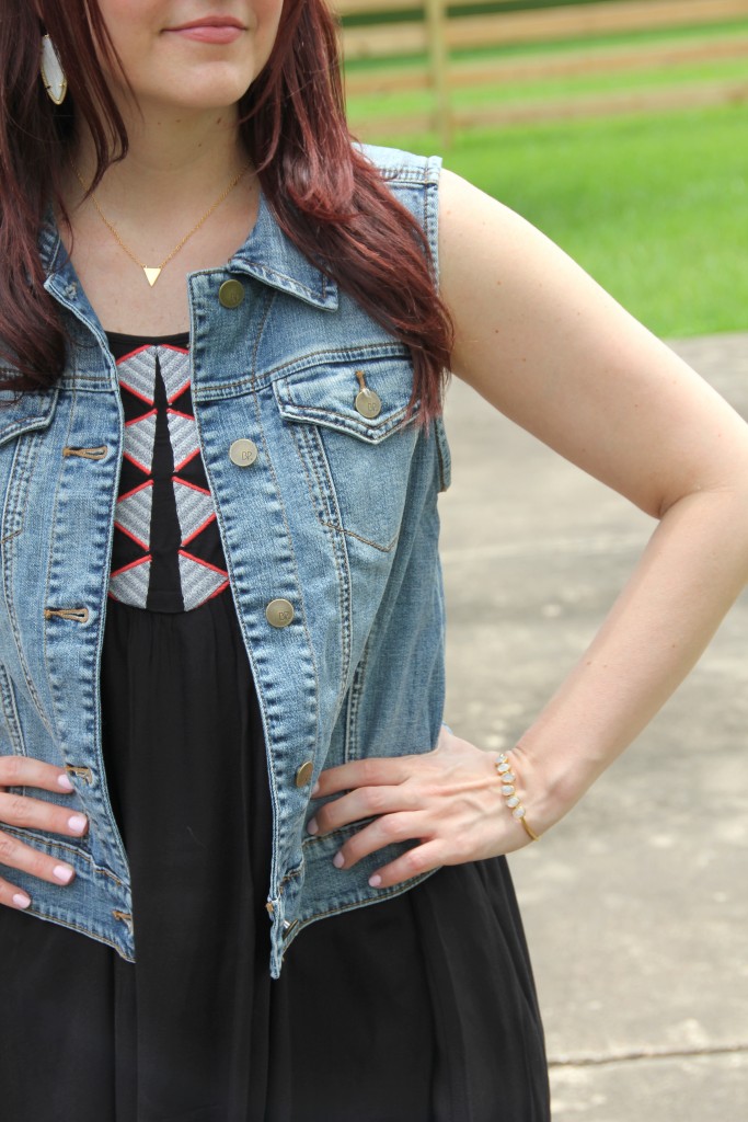 Denim Vest over summer dress | Lady in Violet