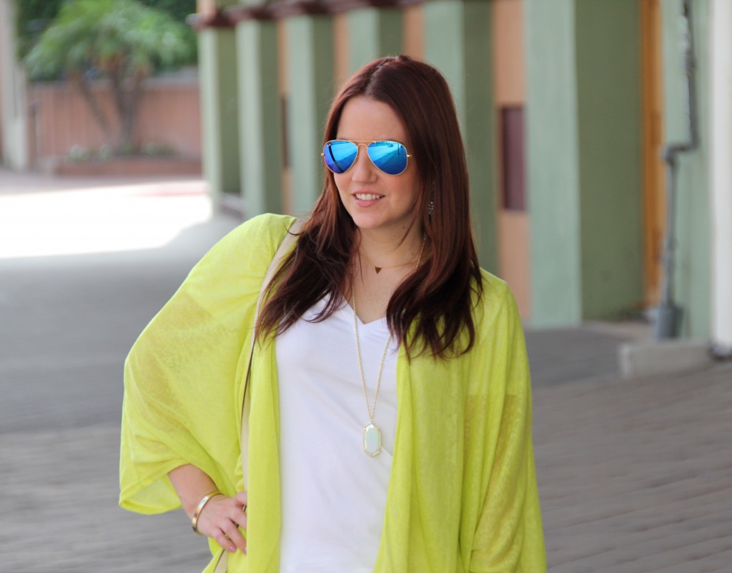 Summer Style - White Top and Yellow Kimono | Lady in Violet