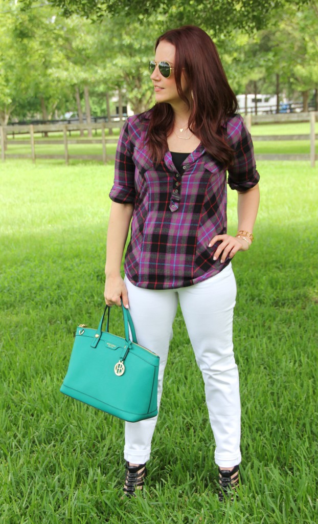 Summer Outfit Idea in White Denim | Lady in Violet