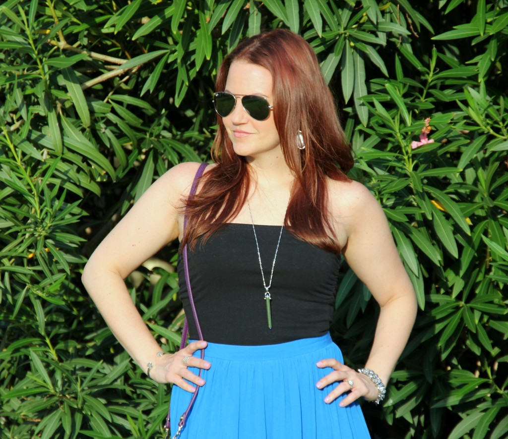 Black Tube Top and Blue Skirt | Lady in Violet