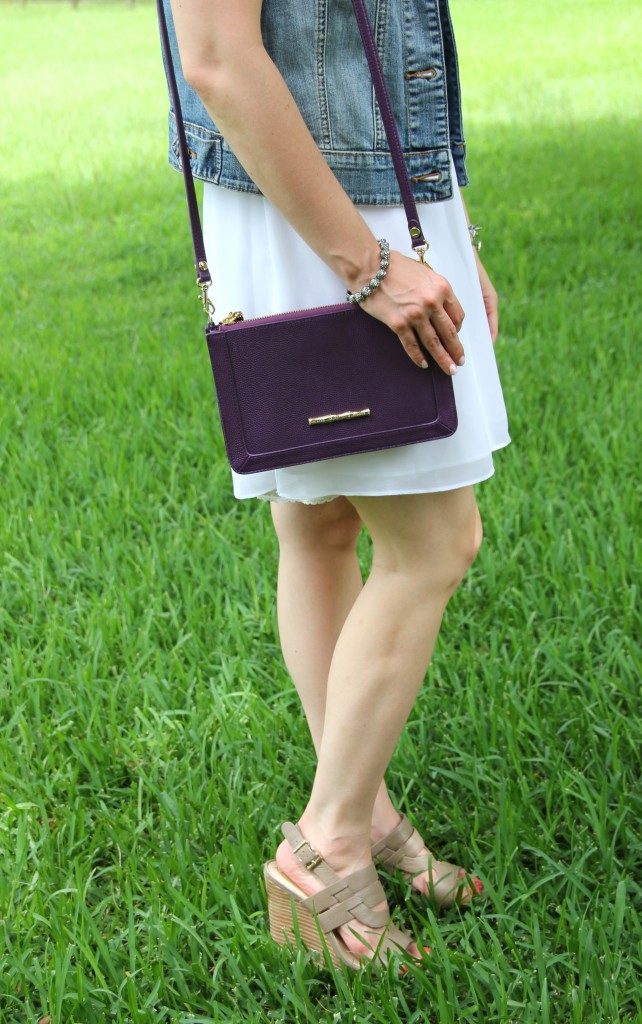 Purple Crossbody Bag and Wedges | Lady in Violet