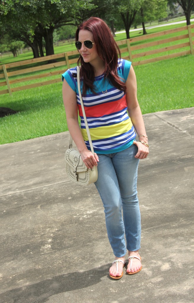 Striped top and skinny jeans | Lady in Violet