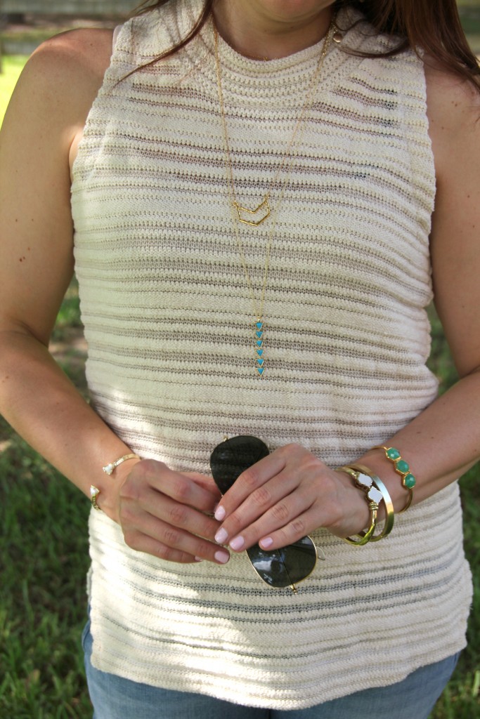 Layered Necklaces and Arm Stack | Lady in Violet