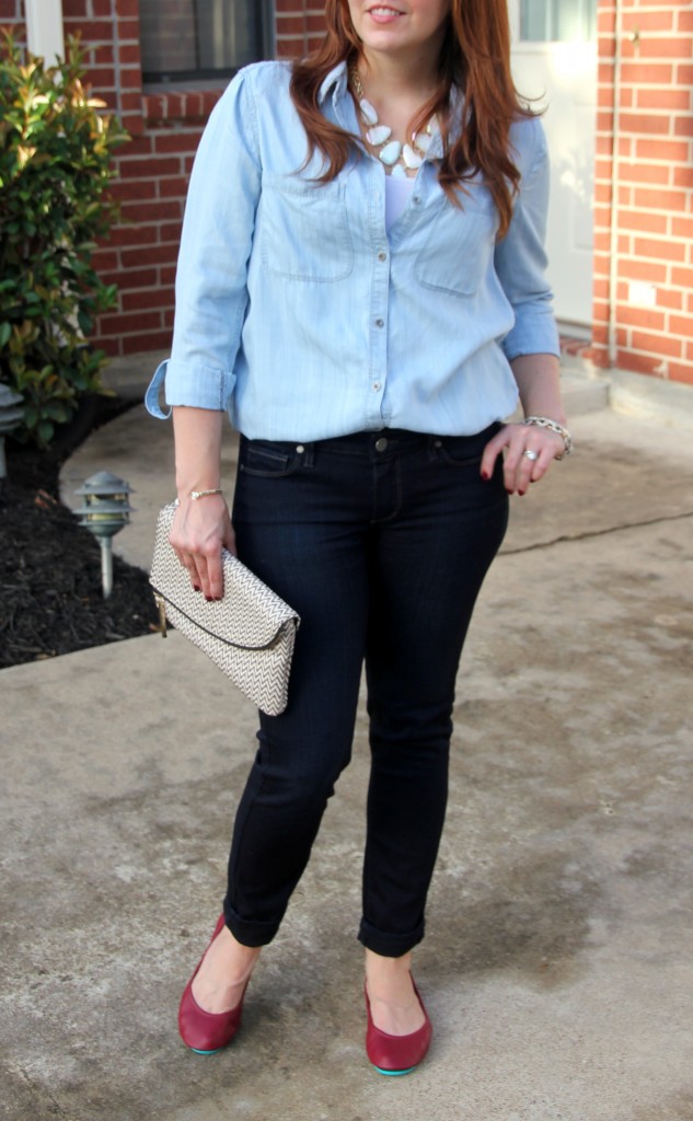 Denim on Denim Fall Outfit idea | Lady in Violet