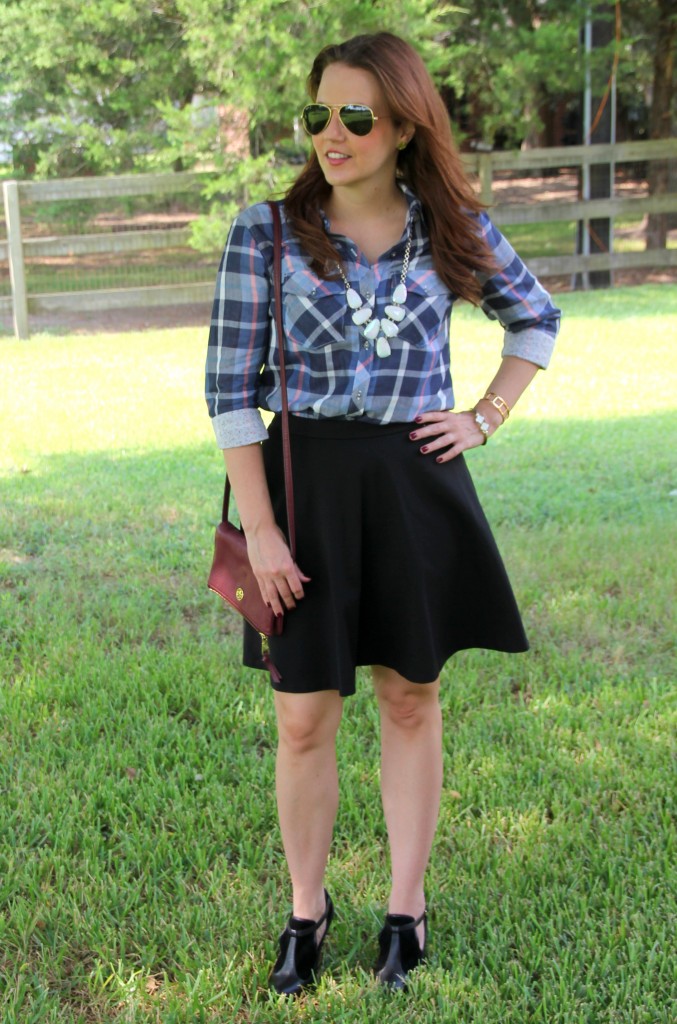 Dressing up a Plaid Shirt | Lady in Violet