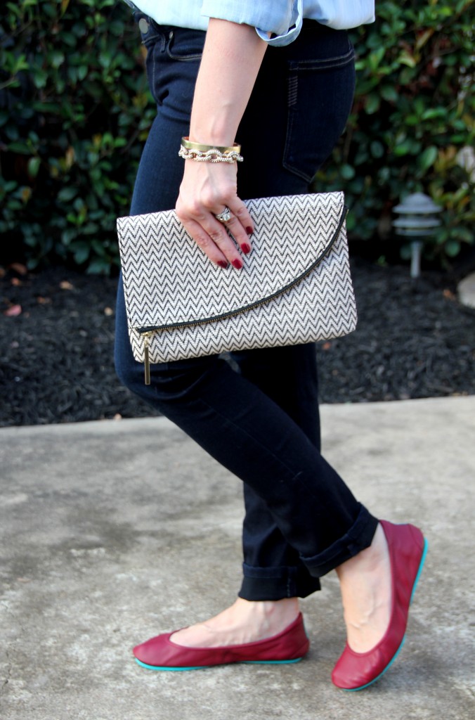 Paige Denim Skinny Jeans and Tieks Burgundy Flats | Lady in Violet