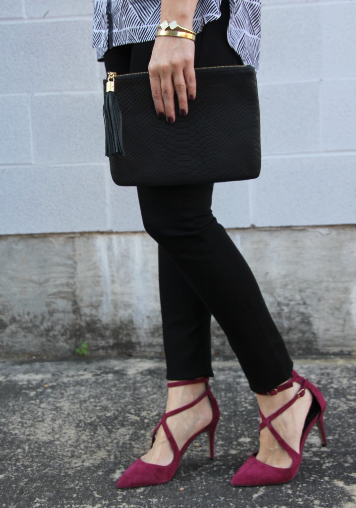Black Skinny Jeans and Burgundy Shoes | Lady in Violet
