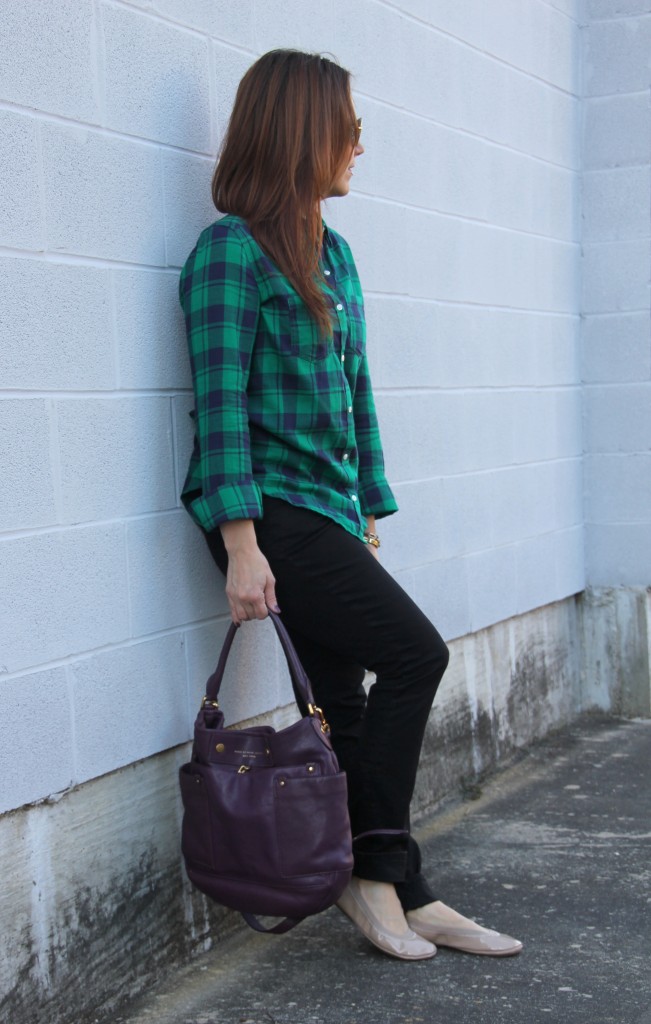 Fall Outfit - Flannel Shirt and Black Jeans | Lady in Violet