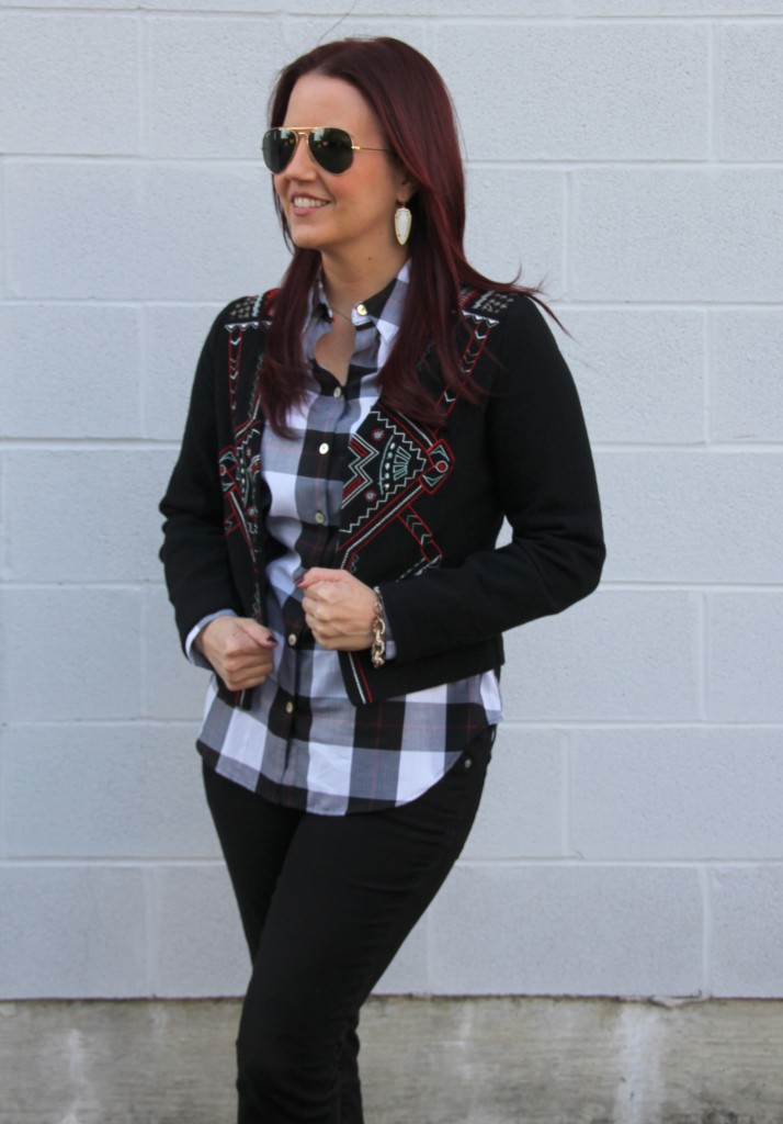 Buffalo Check Plaid and Embroidered Jacket | Lady in Violet