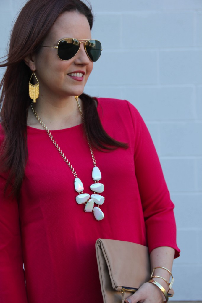 Gold Fringe Earrings and Kendra Scott Harlie Necklace | Lady in Violet