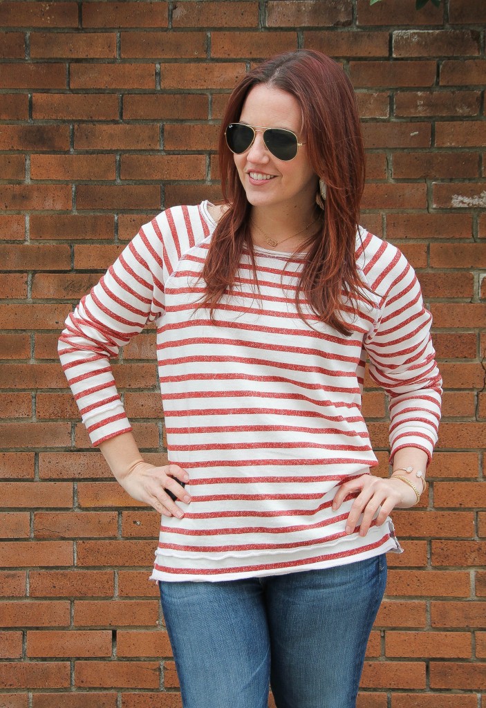 Striped raglan sweater | Lady in Violet