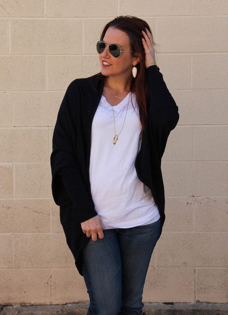 Cocoon Cardigan and White Tshirt | Lady in Violet