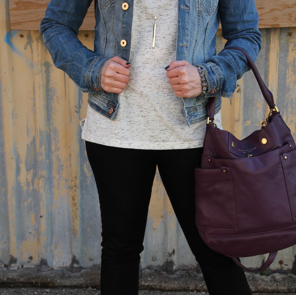 Marc Jacobs preppy hobo and asos tee | Lady in Violet