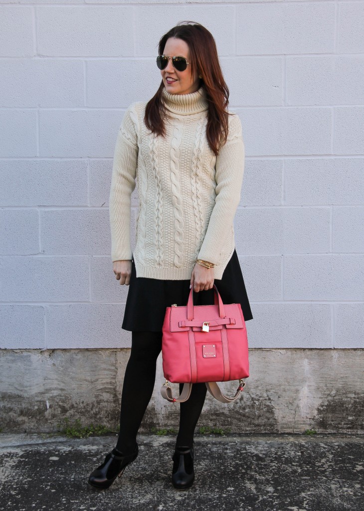 winter office outfit - sweater and skirt | Lady in Violet