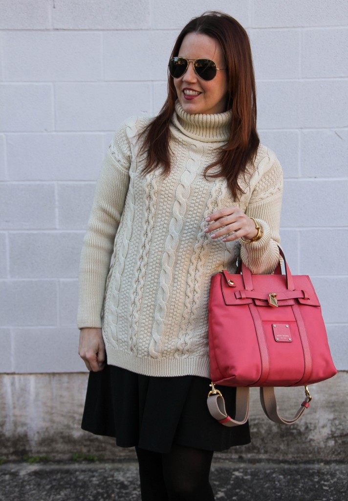 Turtleneck Sweater and Henri Bendel Backpack | Lady in Violet