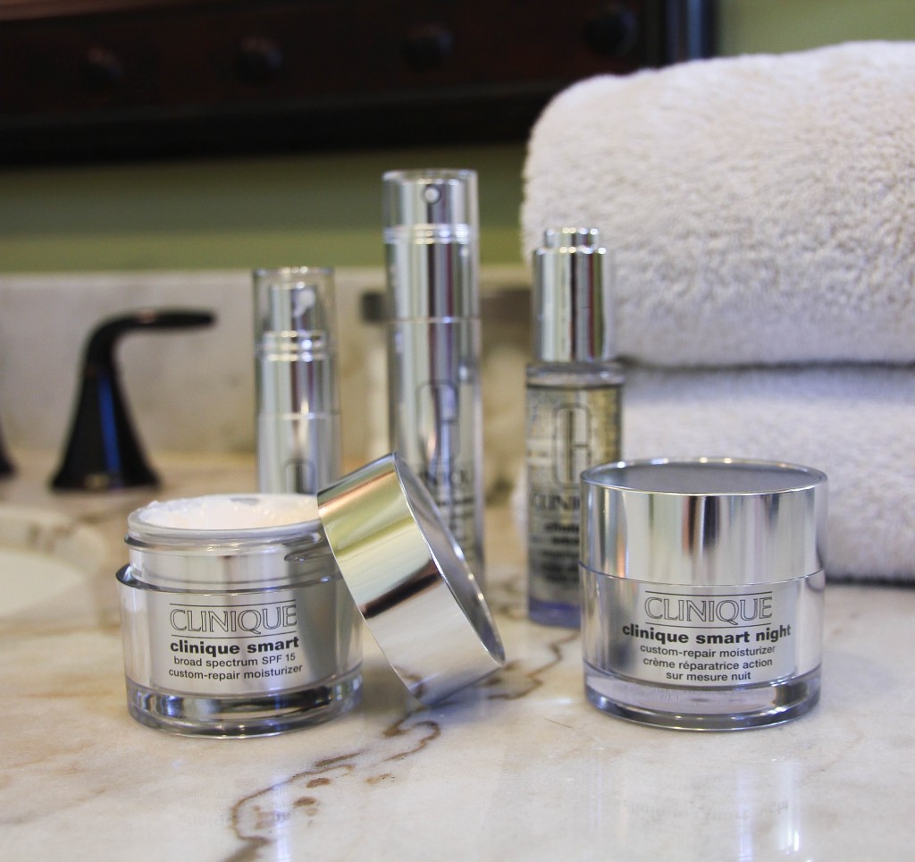 Anti-aging skincare routine with Clinique