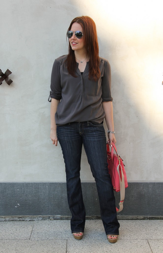 Jeans and cheap wedges outfit