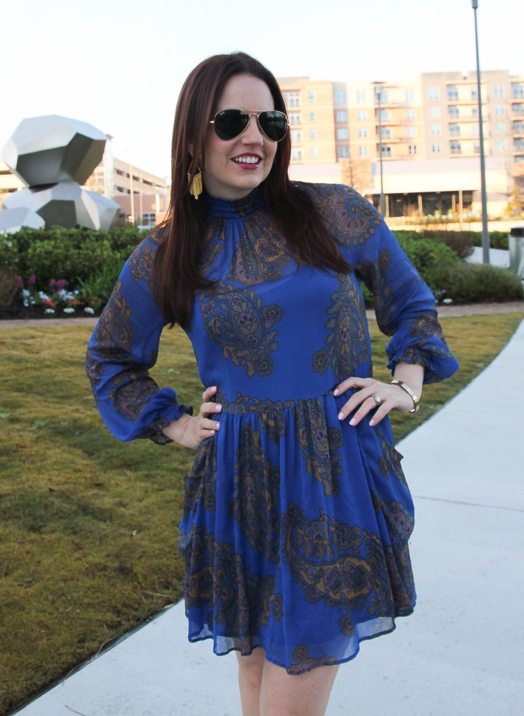 free people blue chiffon mini dress