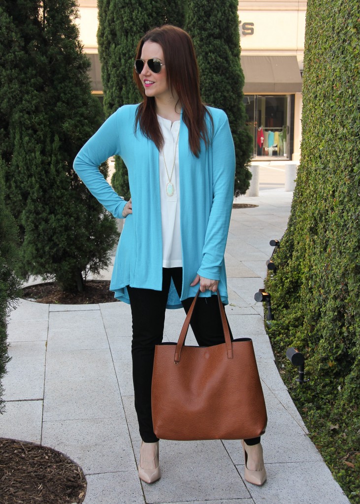 spring fashion outfit - cardigan and heels - LOVE!