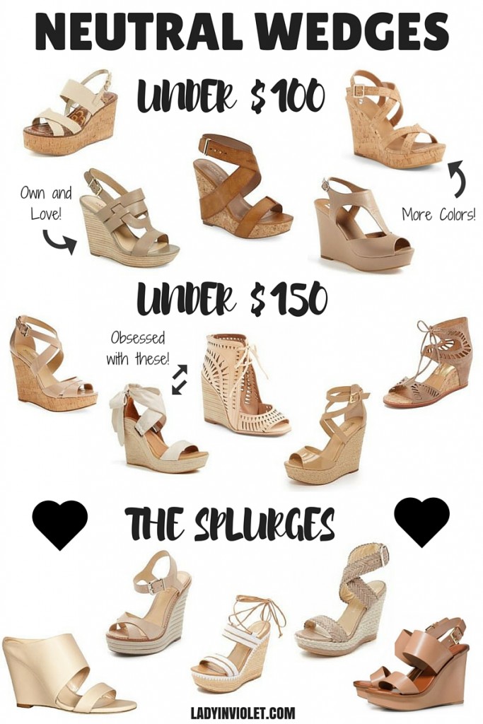 neutral wedge sandals