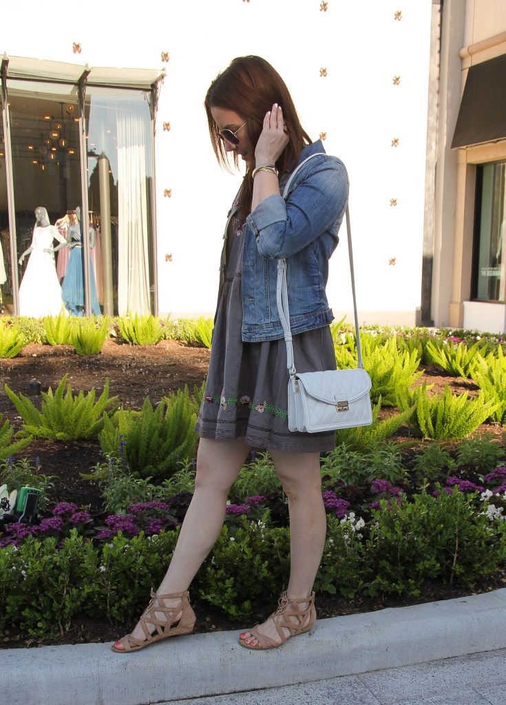 Spring outfit - dress, jacket, sandals