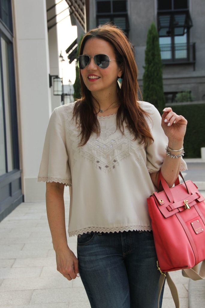 embroidered gray long crop top