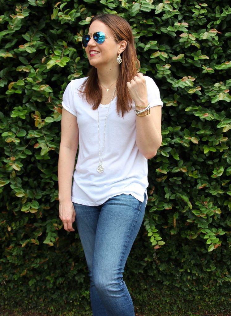 styling a plain white tee for spring or summer