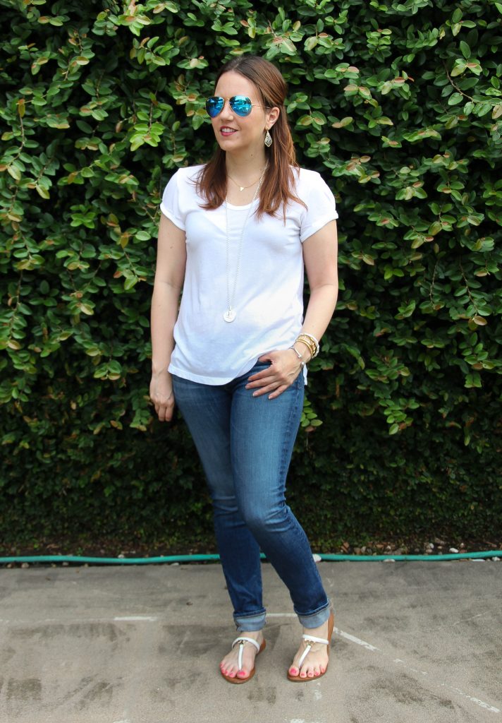 weekend outfit - white tshirt and jeans