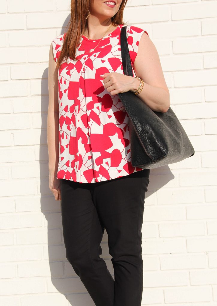 Work Outfit - sleeveless blouse and black slacks