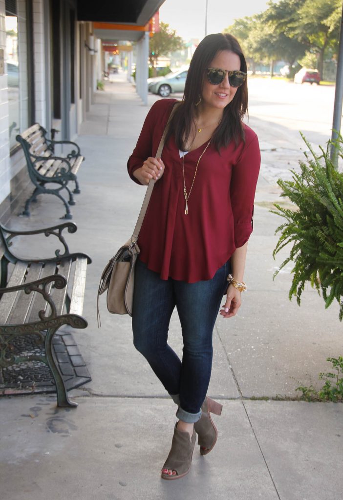 fall street style outfit ideas jeans and booties