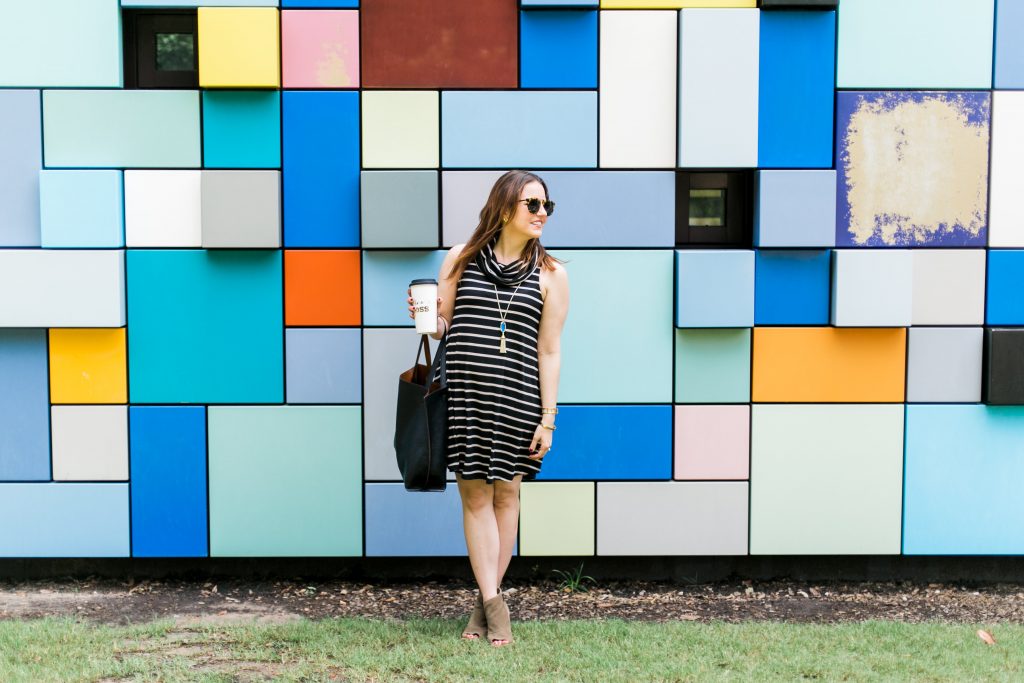 street style - fall casual outfit - dress and booties