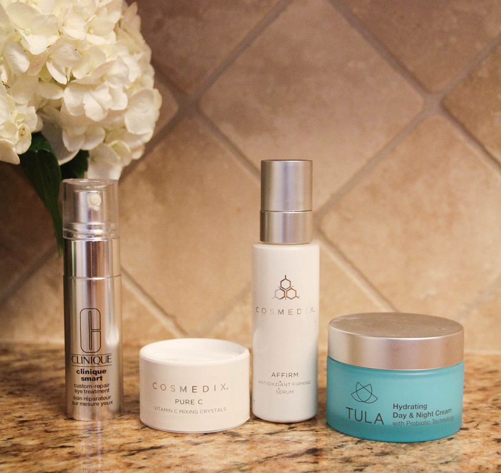 Morning Skincare Routine to fight fine lines and wrinkles and help with face redness