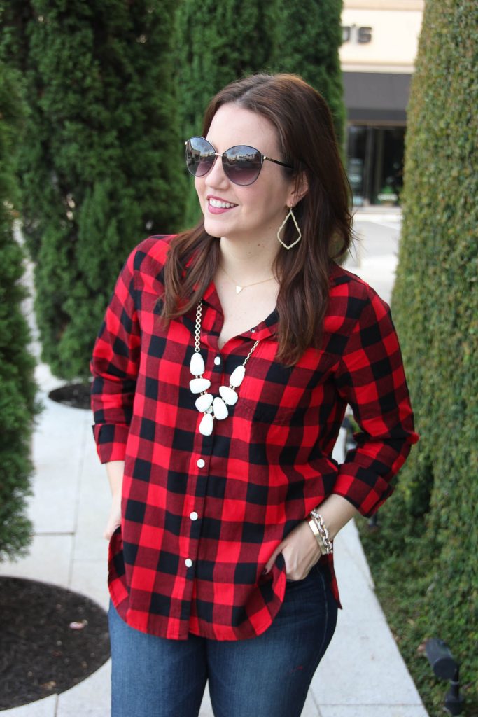 Outfits with red plaid shirts sale