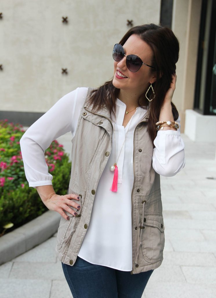 LadyinViolet shares tips on how to wear a utility vest in fall.