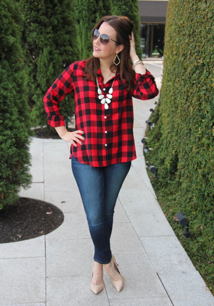 Red and black plaid on sale sweatshirt