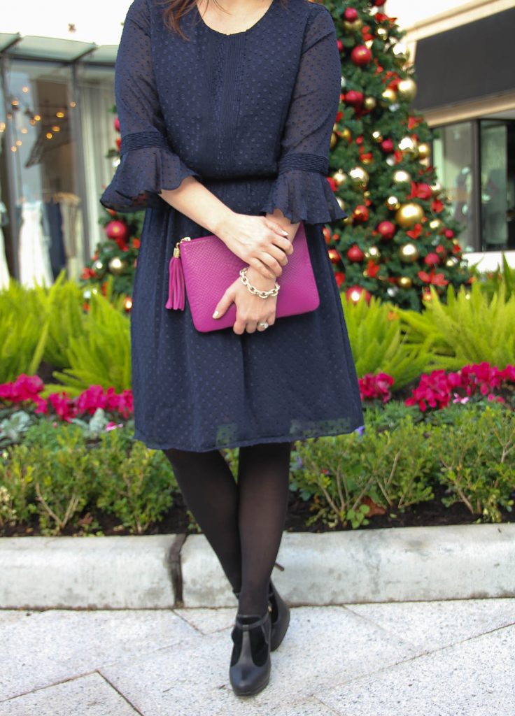 Navy Dress and Tights