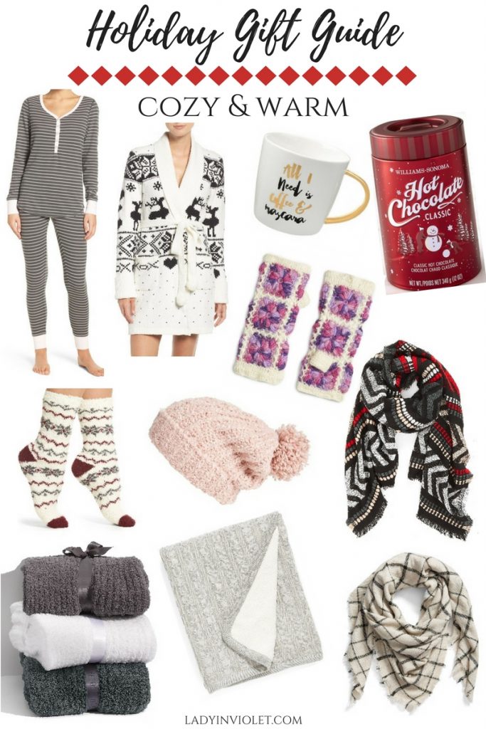 Christmas Gift Ideas for Her featuring items that are cozy, warm and perfect for winter.