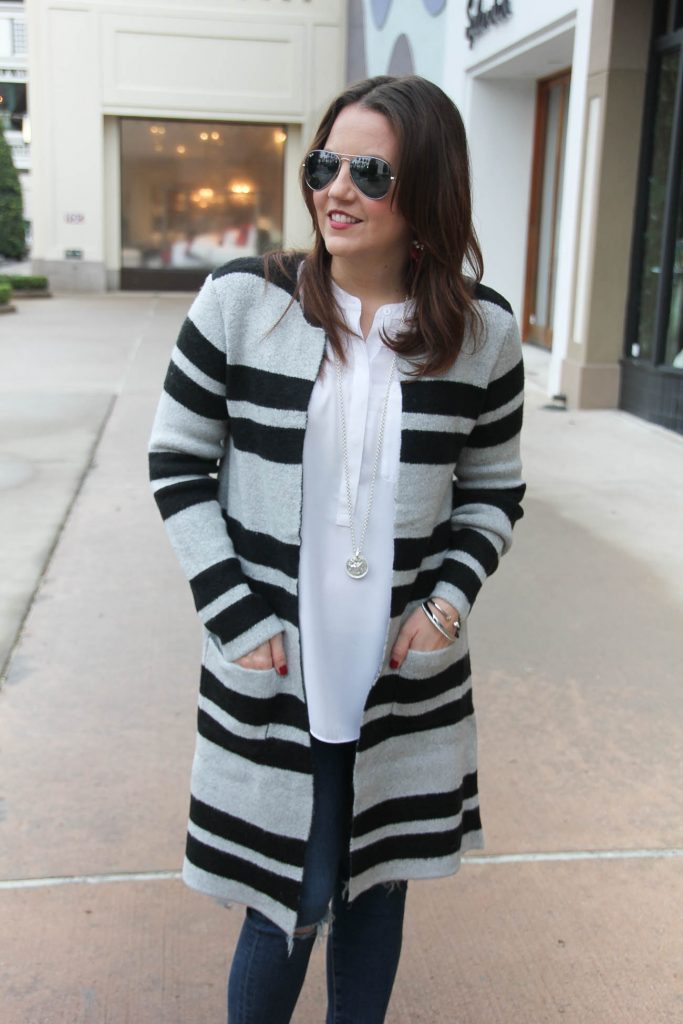 Striped 2024 sweater coat