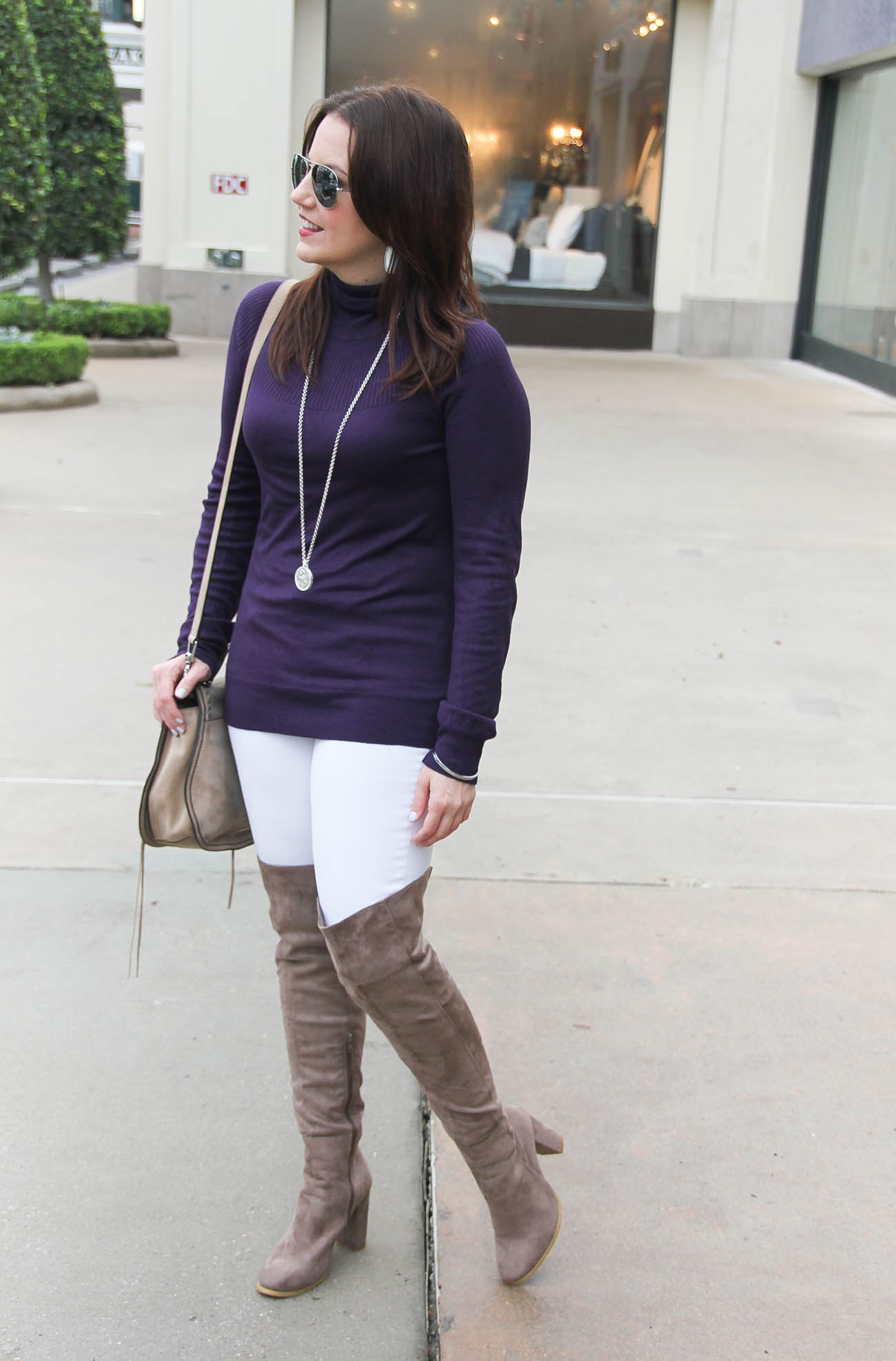 How to Wear Over the Knee Boots When You're Short Lady in VioletLady