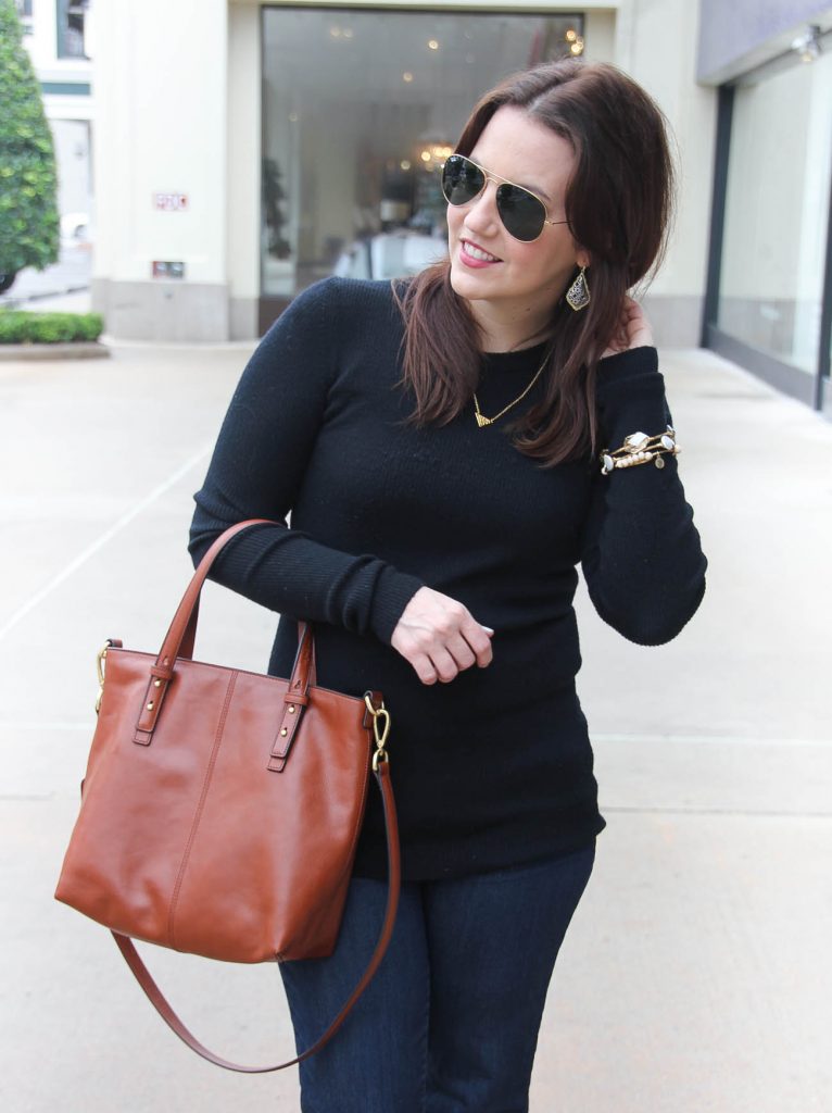 Houston Fashion Blogger styles a casual Friday outfit for the winter season.